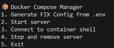 Docker Manager Menu
